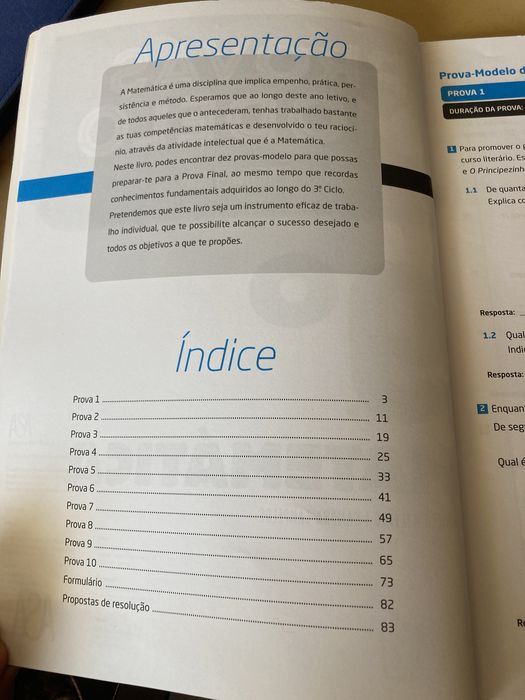 Livro de exame matemática 9° ano, ASA/leya