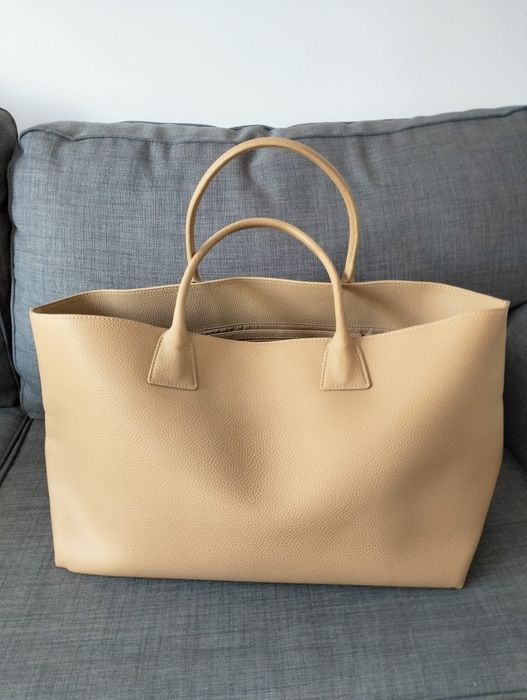 Torebka shopper beżowa duża H&M