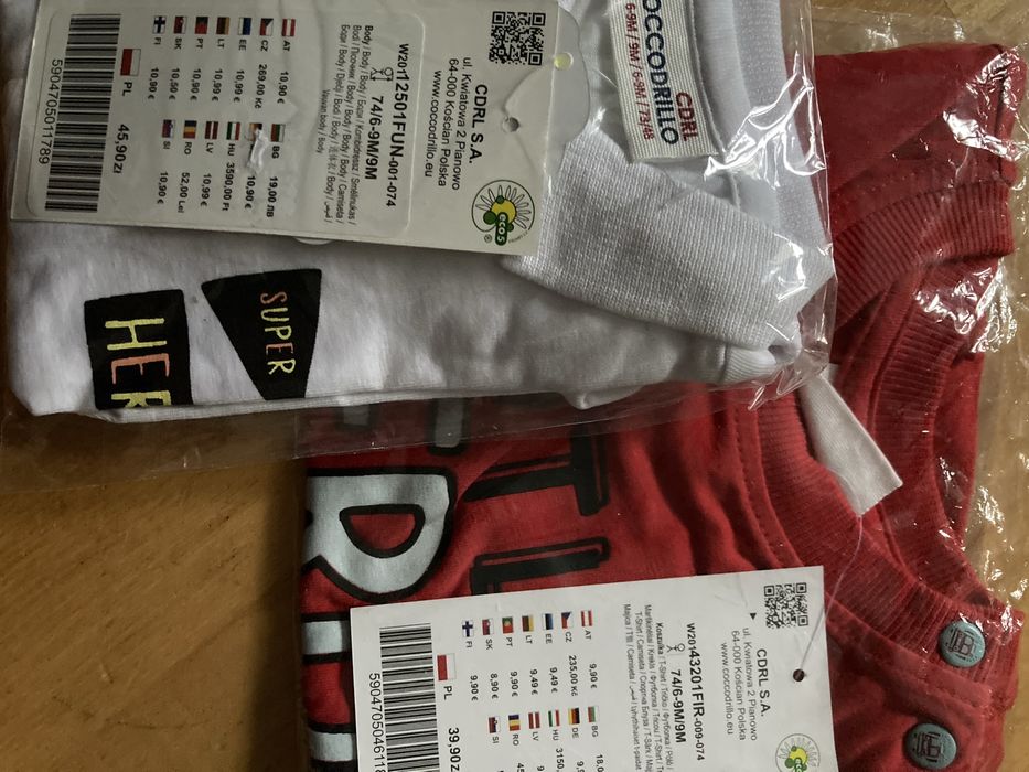 Nowe koszulki niemowlęce z krótkim rękawem i spodenki Coccodrillo