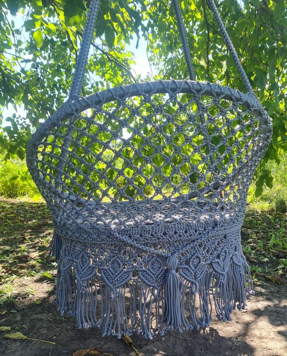 Підвісне крісло-гойдалка "Комфорт" в стилі макраме