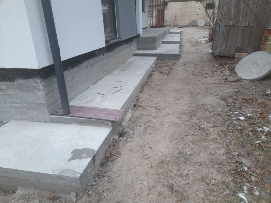 бетонування моноліт  Габіон дорожка  каменщик  зруб кладка бетон заливка опалубка отмостка площадка навіс сарай криша  погріб ремонт будівельні робот