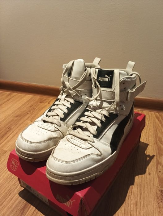 Białe buty męskie wysokie za kostkę 44,5  Puma wkladka 29 cm