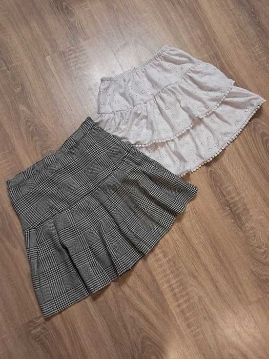 Spódniczki dla dziewczynki biała i w kratkę rozmiar 164cm