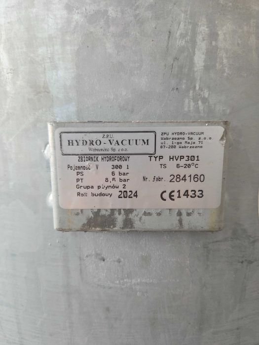 Zbiornik ciśnieniowy hydrofor