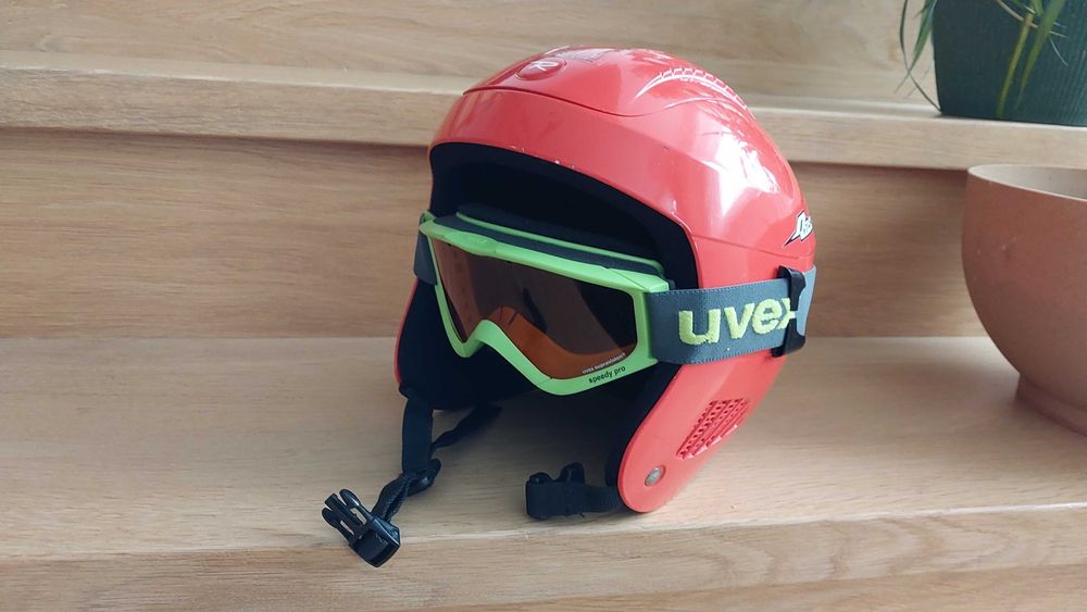 Kask narciarski i gogle dziecięce