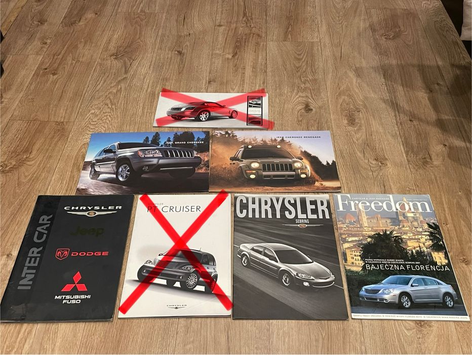 Prospekty prospekt Jeep Grand Cherokee, Renegade Chrysler Sebring Cros