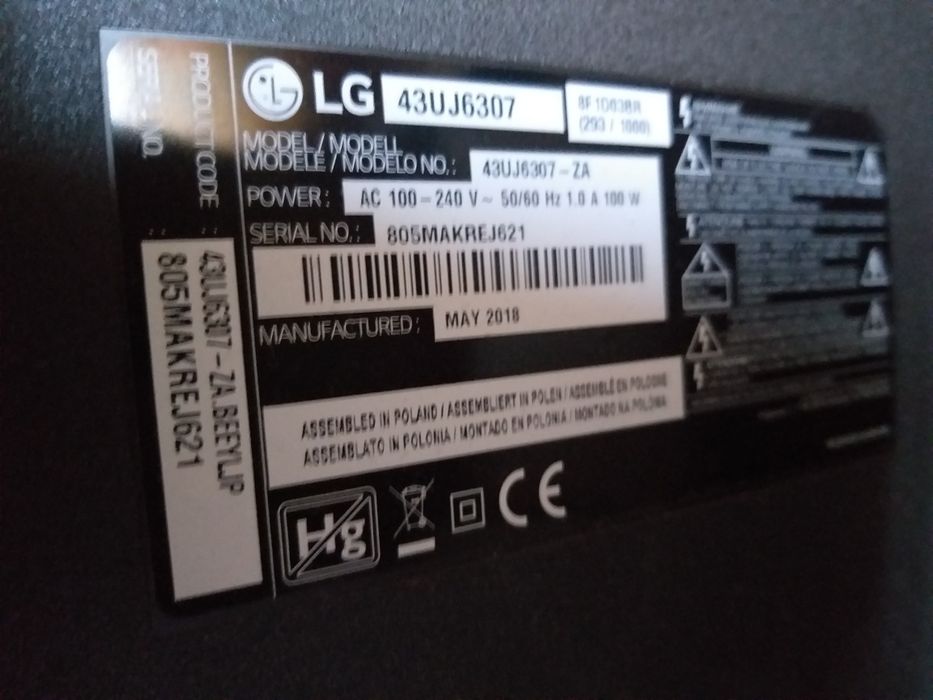 Телевизор  LG -43UJ6307