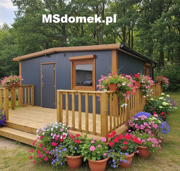 Kontener mieszkalny domek całoroczny na zgłoszenie 35m2 wyposażony