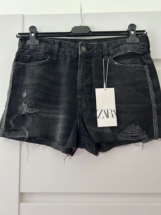 Zara nowe spodenki szorty z błyszczącymi lampasami 38