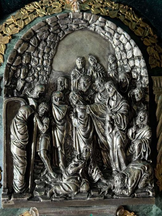 Образ "Воскрешение Лазаря" в сріблі з золотом , вир-к "АГАТ", Ровеньки