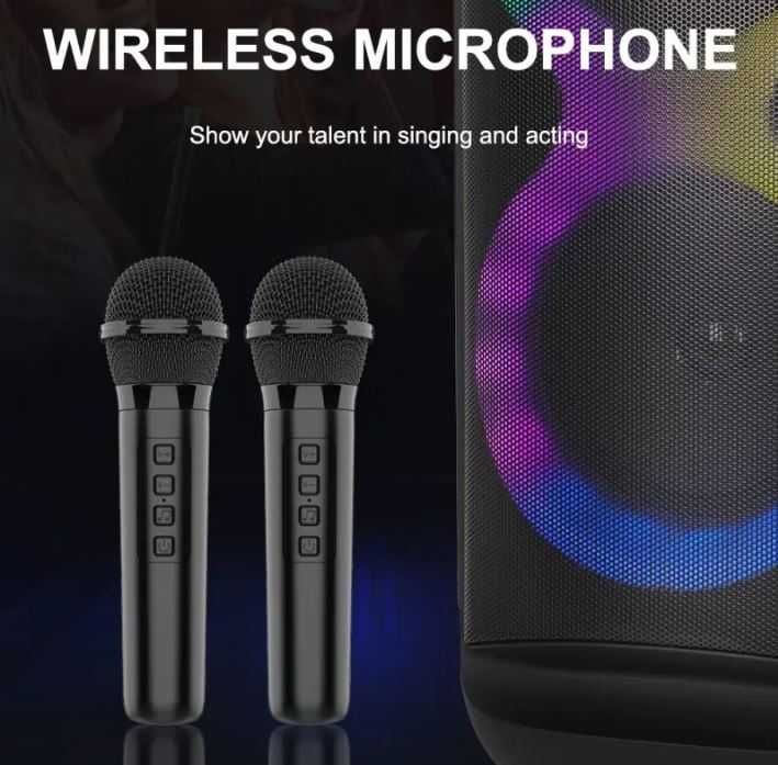 Портативна колонка велика караоке блютус як gbl  +2 мікрофони fm радіо