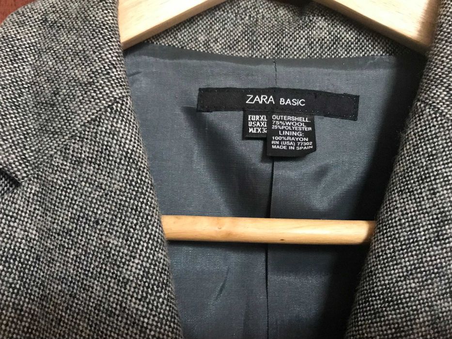 Casaco cintado cinzento antracite, Zara