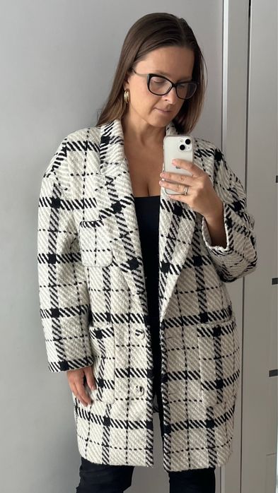 Jemiol Łukasz Jemioł płaszcz wełniany 80% wełna jagnięca 34 oversize