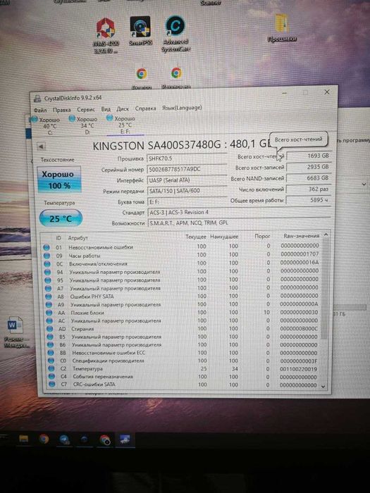 SSD Kingston SA4003S37/480 Gb