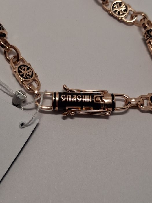 Золотая цепочка с крестом  ручная работа Золотий ланцюжок з хрестиком