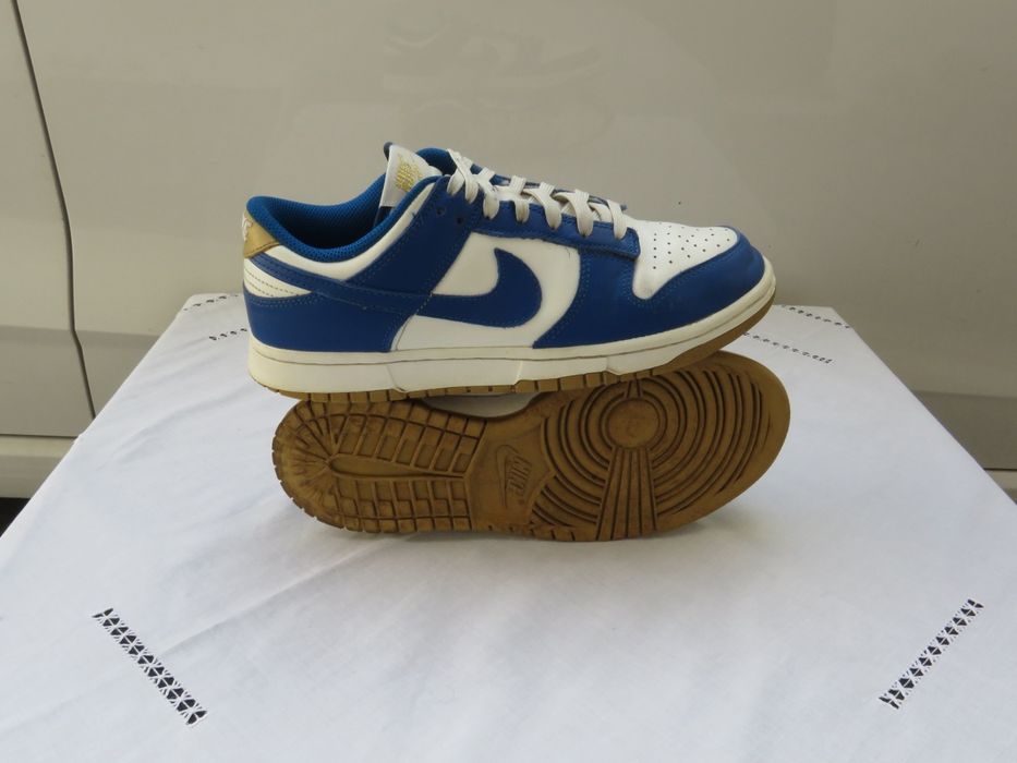 Nike Dunk Low White Blue - Azul e Branco - Tamanho 38.5