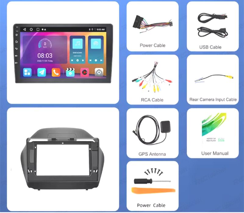 RÁDIO GPS ANDROID 13 HYUNDAI IX35 10-15
