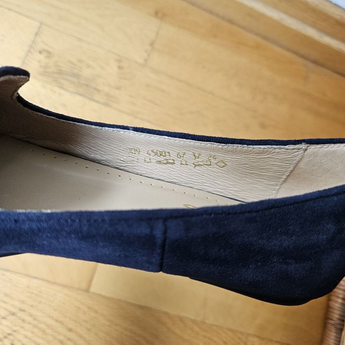 Nowe granatowe baleriny lordsy Wojas