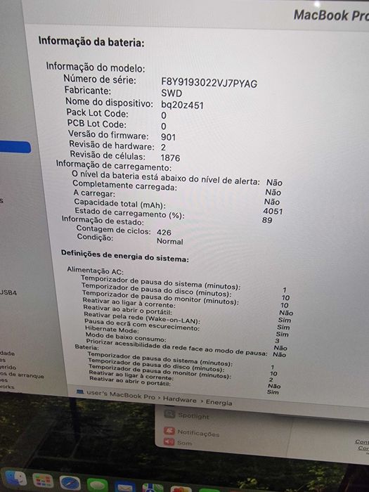 MacBook Pro TOUCH BAR 2019 i7 16gb ram com varios programas.