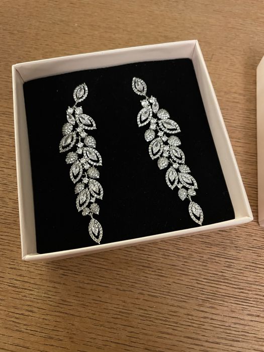 Kolczyki Novia Blanca Lisa, srebrne kolczyki ślubne