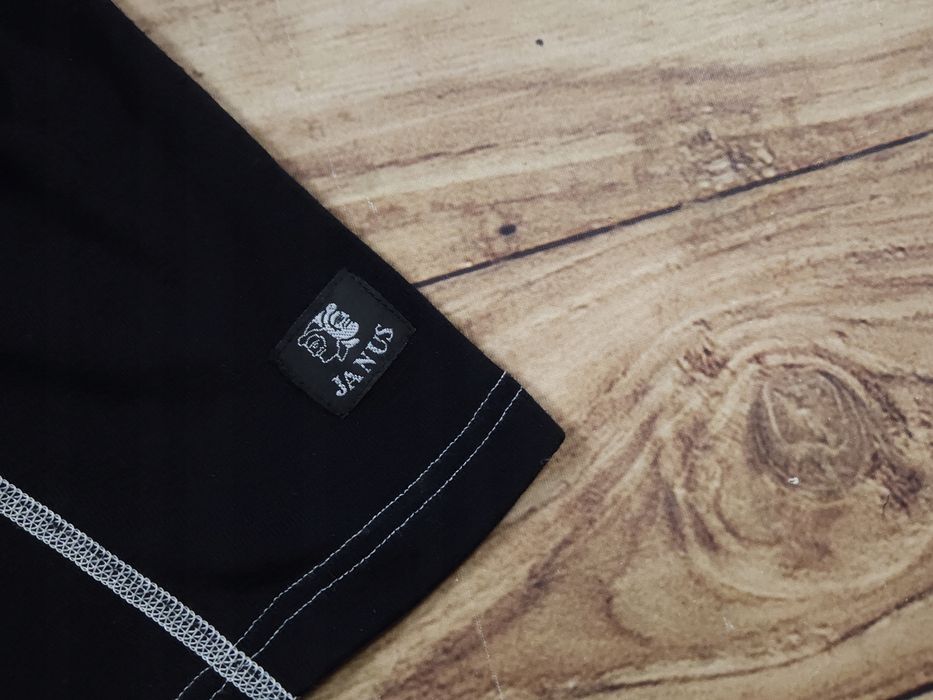 JANUS Koszulka 100 % Wełna Merino Męska Logowana r. S/M