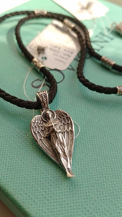 Серебряная ладанка иконка Святой Николай, Божья Матерь, Ангел хранит Георгий Победоносец