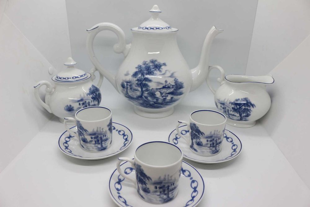 Serviço de Café Vista Alegre 6 pessoas Paisagem Azul 1968