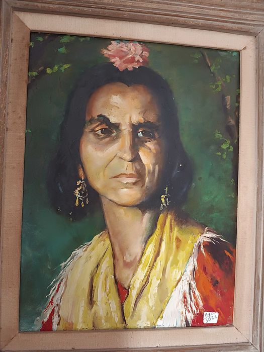 Quadro Óleo Sobre Tela Mulher