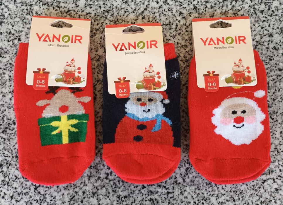 Meias de Natal para criança 0-6 meses