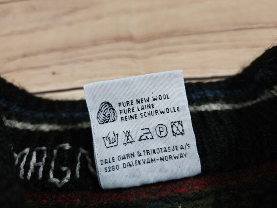 DALE Of Norway Sweter Gruby Wełniany Wzór Logo r. M