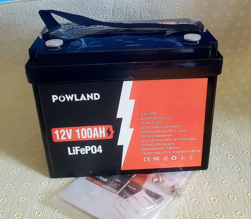 Аккумулятор LiFePO4 POWLAND 12В 100Ач (сильноточный, с BMS)
