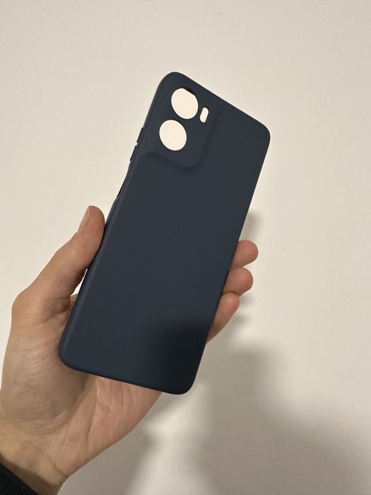 Etui plecki Silikonowe granat + SZKŁO hartowane do MOTOROLA MOTO G06