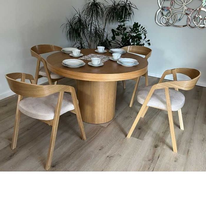 Stół pokojowy okrągły  dębowy Victoria