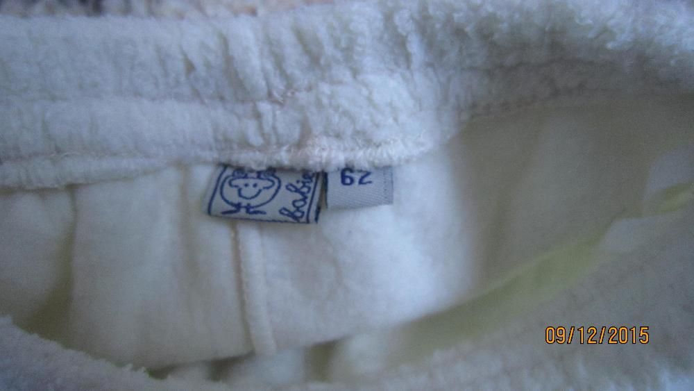 Флисовые молочные штаны в сердечки р. 62см