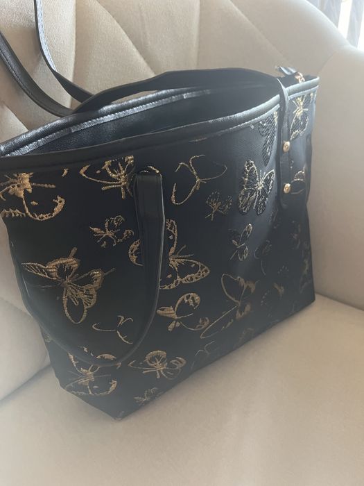 Torebka czarna motyle