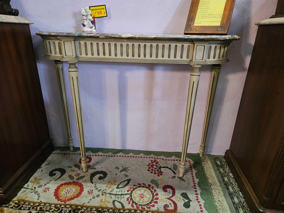 Consola em madeira e pedra - Bom estado geral