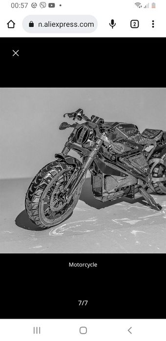 Електричний мотоцикл 3D металева головоломка ручної роботи Конструктор