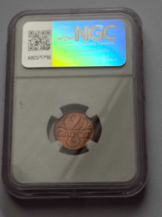 2 grosze 1939 w gradingu NGC MS 65 RB