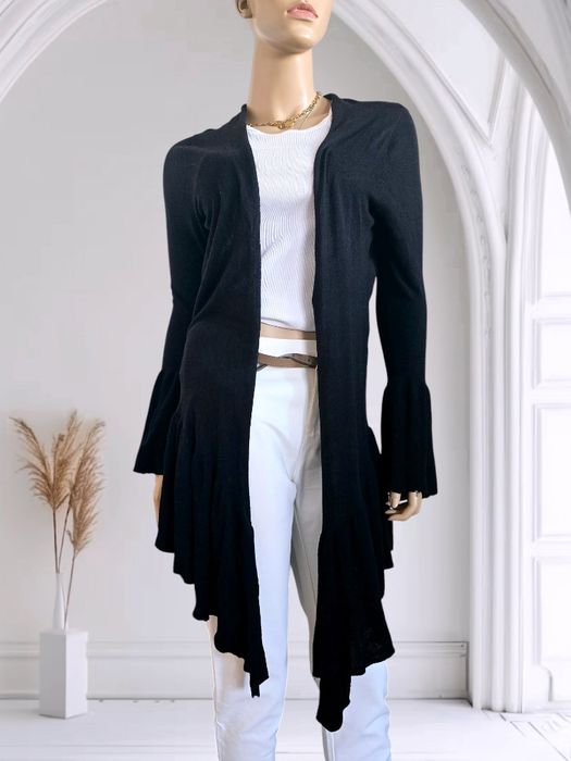 Lekka Cienka Czarna Narzutka Kardigan
