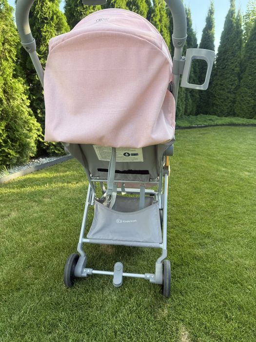 Lekki Wózek spacerówka Kinderkraft Pilot różowy zestaw