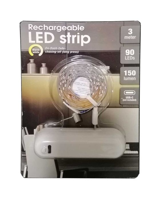 Лед стрічка з павербанком. 3 метри, 90 діодів, 150 люмен.