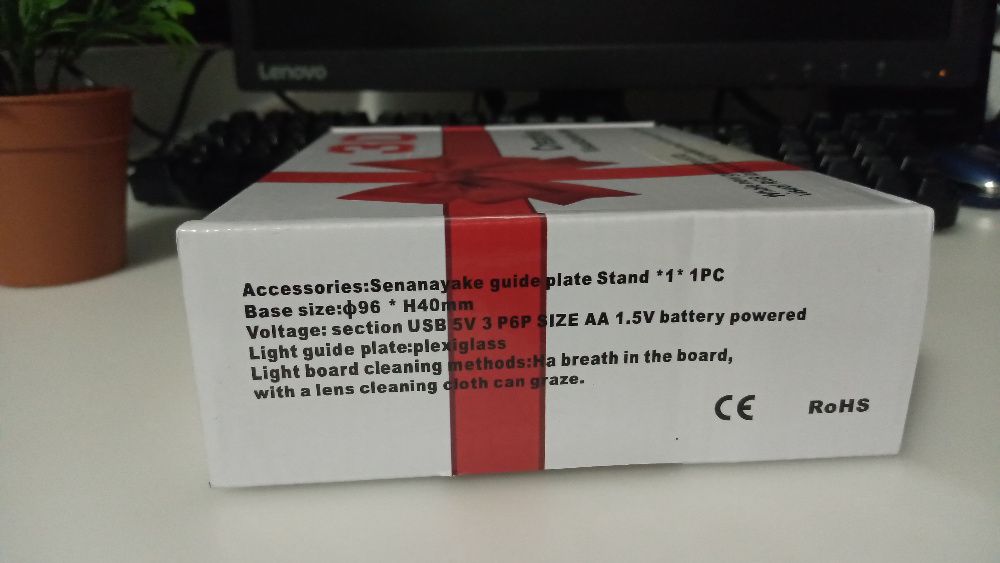 Lampada LED 3D RGB com Controlo Remoto Luminaria 3W 4,5V NOVO e SELADO