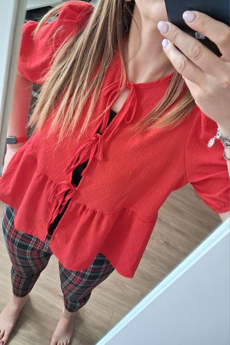 Przepiękna seksowna sexy czerwona bluzka bluzeczka na lato wakacje