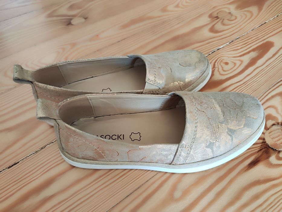 Skórzane beżowe trampki/espadryle Lasocki rozm. 36
