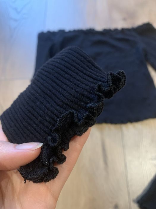 Crop top czarny długi rękaw XS h&m