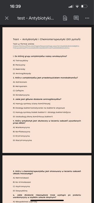 Farmakologia notatki - pielęgniarstwo, położnictwo