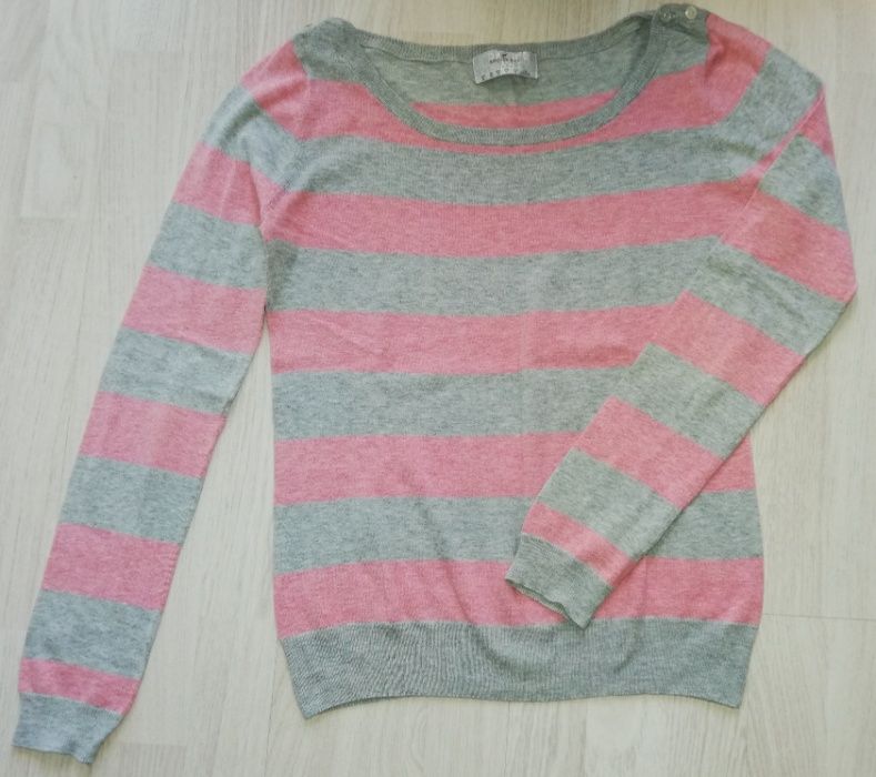 Camisola básica Springfield riscas rosa/cinzento