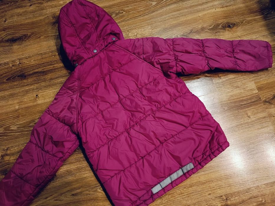 LINDEX lekka kurtka pikowana kaptur odpinany amarantowa pikowana 146