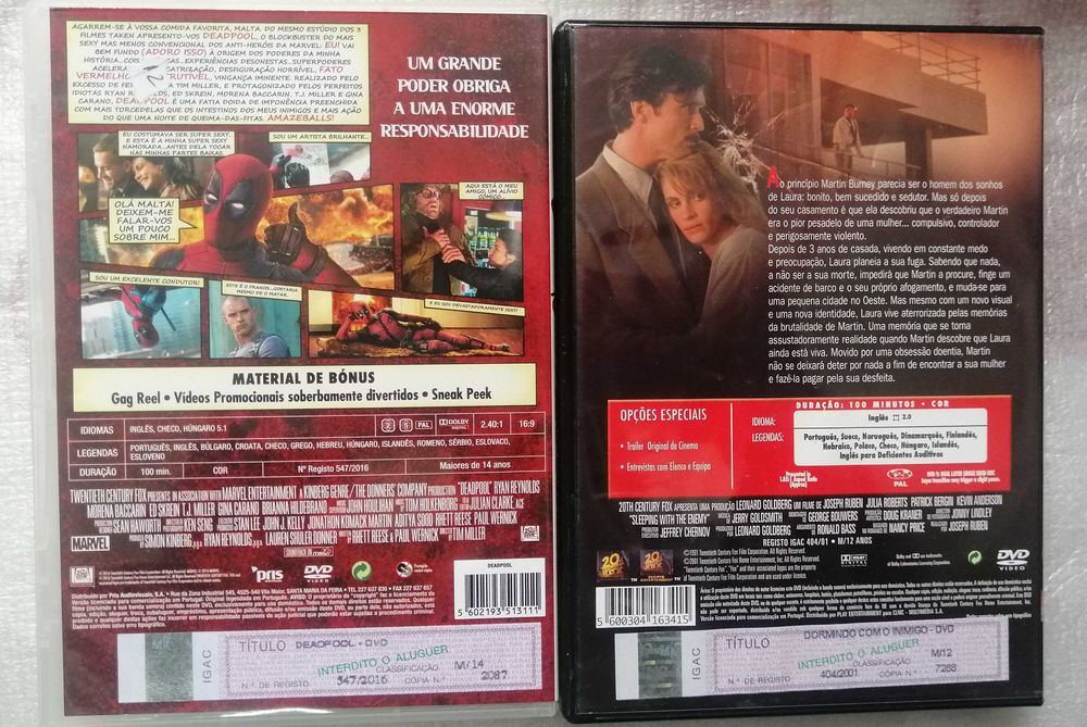 Deadpool Ryan Reynolds  Dormindo com o inimigo Julia Roberts