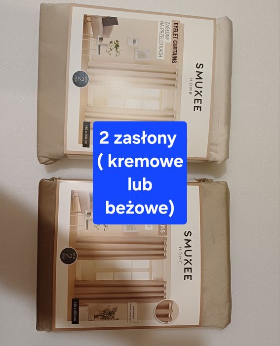 Zasłony welwetowe aksamitne NOWE komplet beż